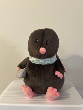 Plush Mole Stuffed Animal - Brown with Pink Accentst Giggle Scape